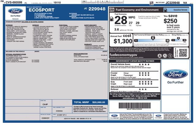 Used 2018 Ford EcoSport S FWD image 2