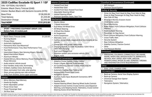New 2025 Cadillac Escalade IQ Sport 1 image 19