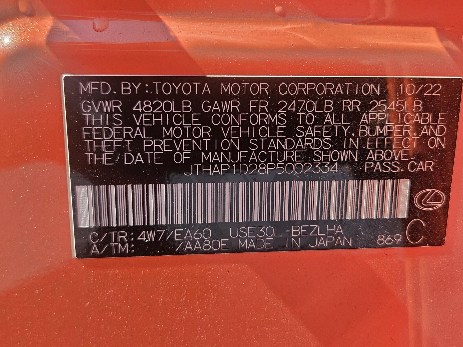 Used 2023 Lexus IS 500 w/ Special Appearance Package RWD image 36
