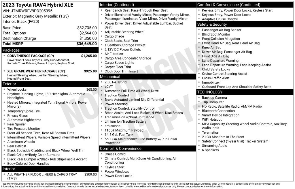 Used 2023 Toyota RAV4 XLE w/ Convenience Package AWD/4WD image 5