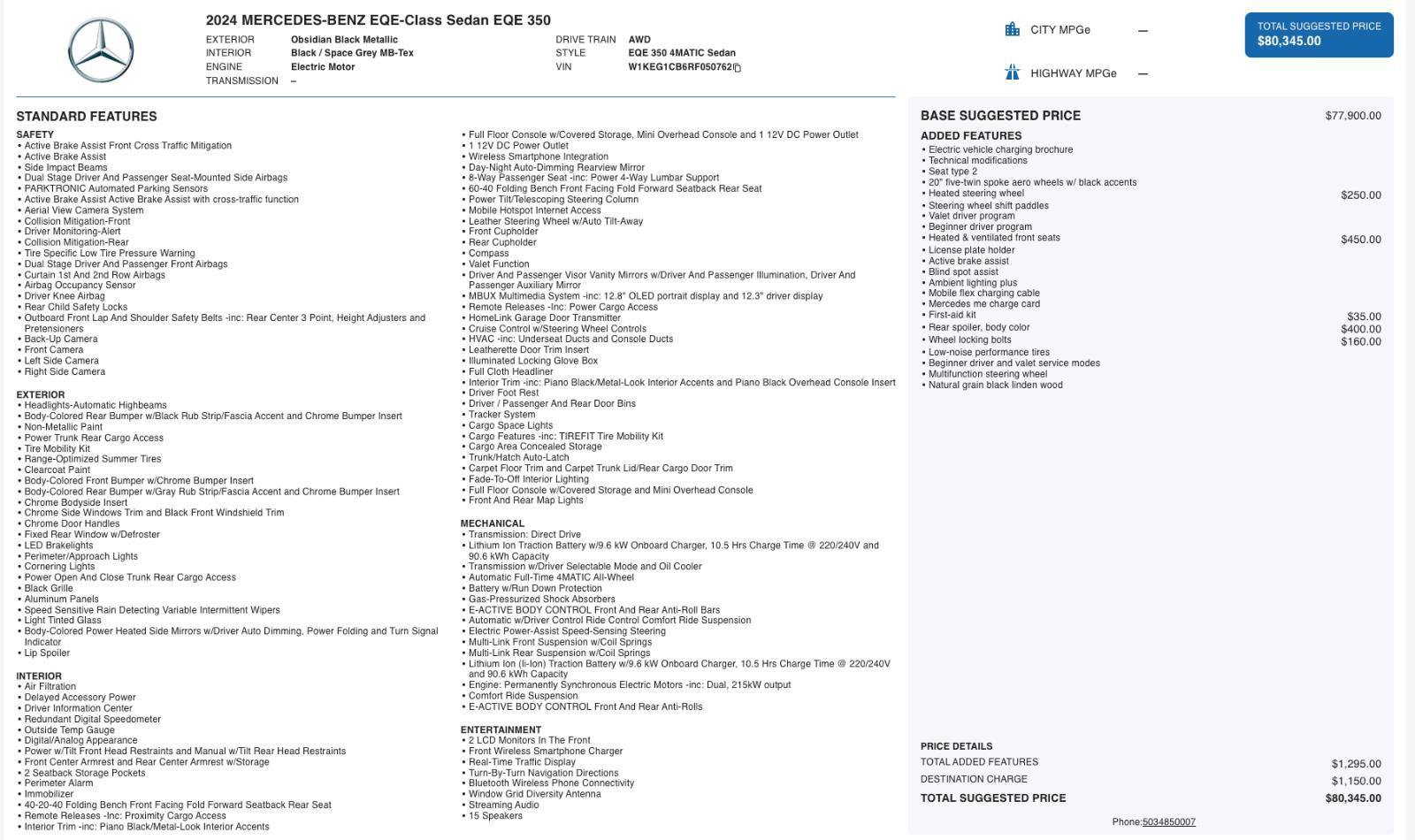 Used 2024 Mercedes-Benz EQE 350+ 4MATIC Sedan image 5