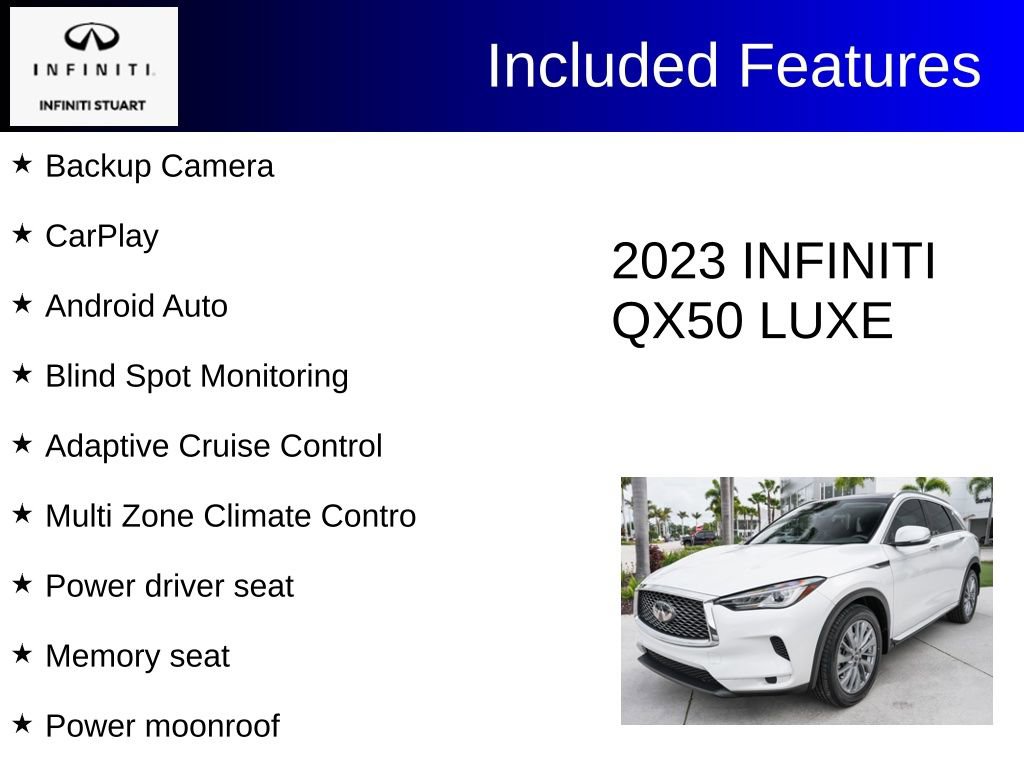 Certified 2023 INFINITI QX50 Luxe FWD image 3