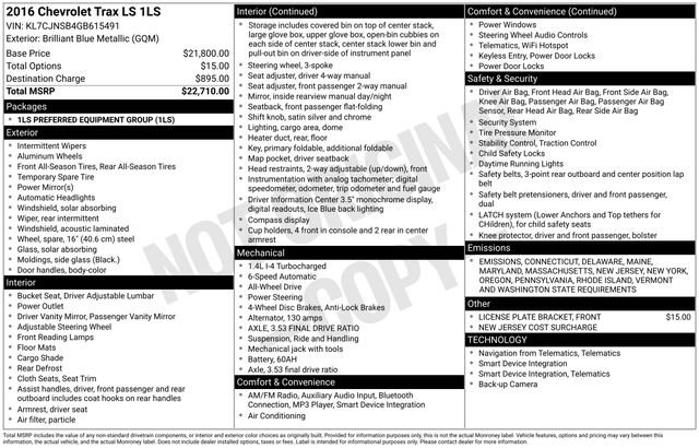 Used 2016 Chevrolet Trax LS image 5