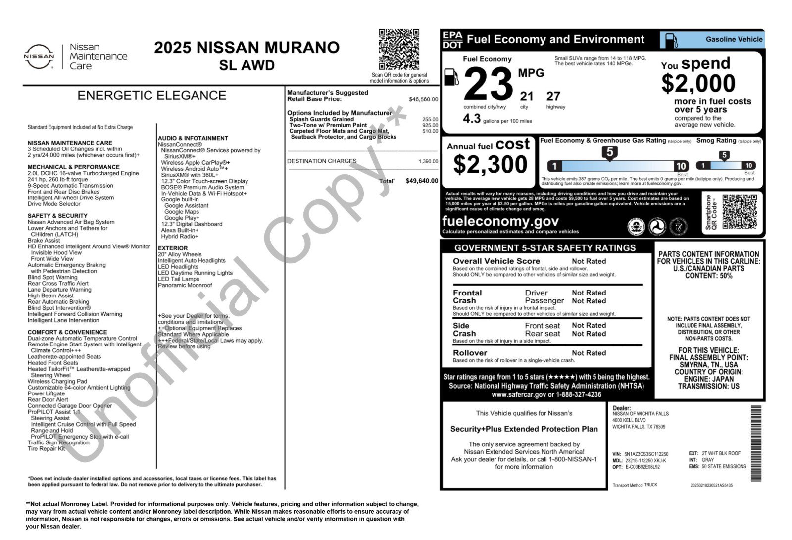 Used 2025 Nissan Murano SL AWD/4WD image 55