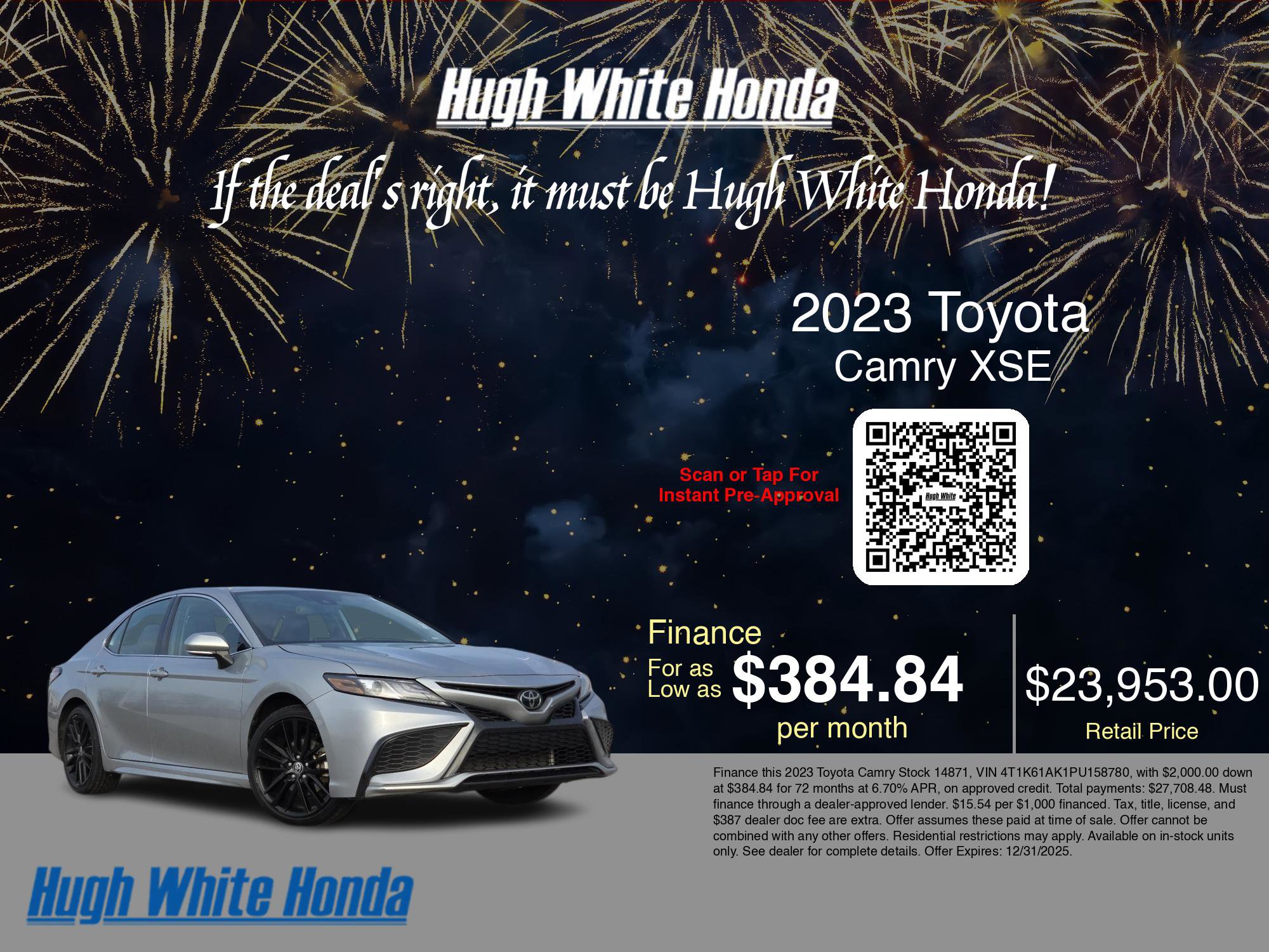 Used 2023 Toyota Camry XSE image 3