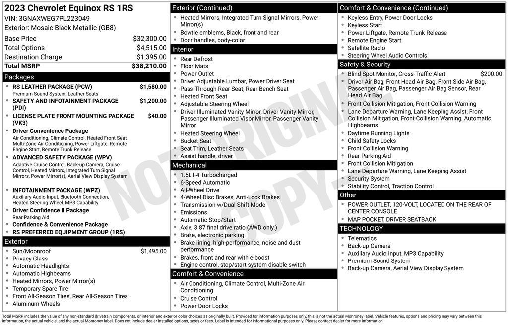 Used 2023 Chevrolet Equinox RS w/ RS Leather Package AWD/4WD image 8