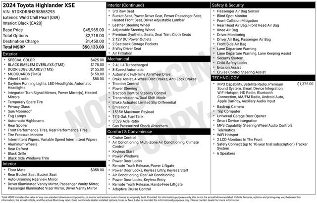 Used 2024 Toyota Highlander XSE AWD/4WD image 6