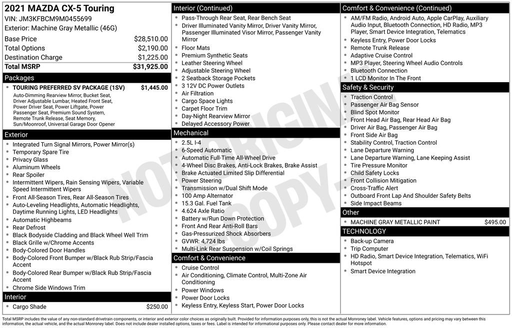 Used 2021 MAZDA CX-5 Touring w/ Touring Preferred SV Package image 34