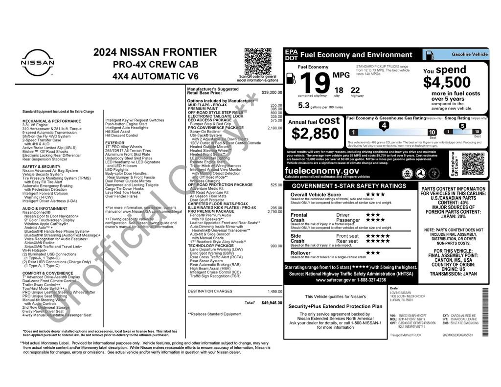 Used 2024 Nissan Frontier PRO-4X w/ Pro Premium Package image 6
