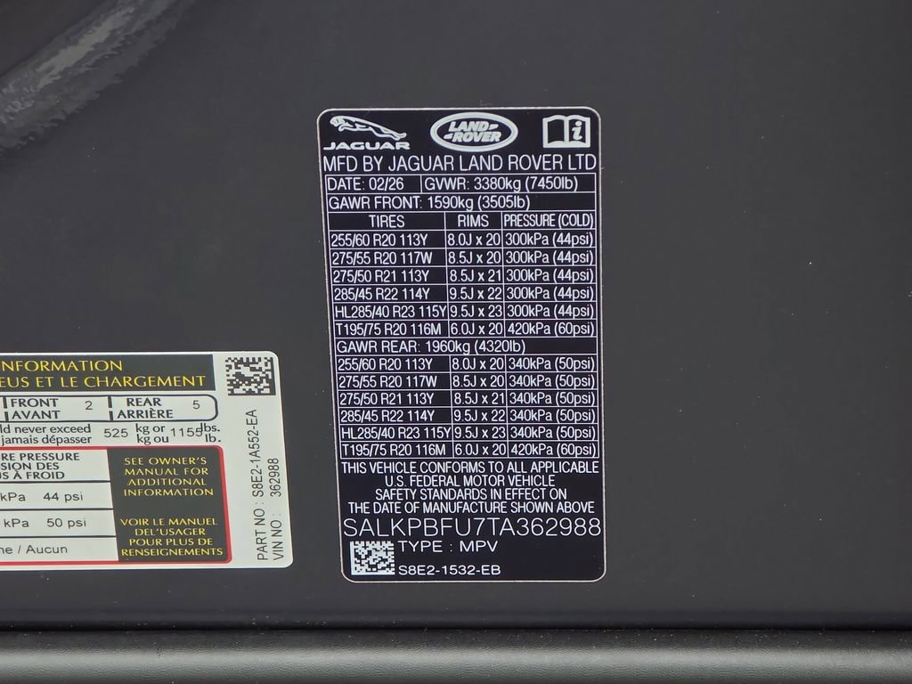 New 2026 Land Rover Range Rover Long Wheelbase SE AWD/4WD image 37