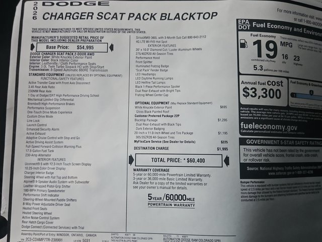 New 2026 Dodge Charger Scat Pack w/ Blacktop Package AWD/4WD image 18