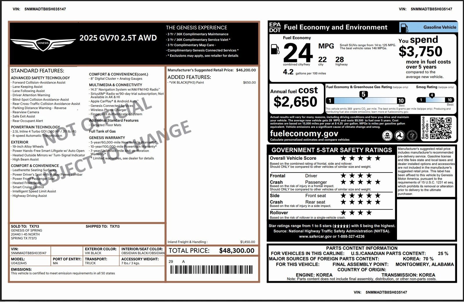 Certified 2025 Genesis GV70 2.5T image 3