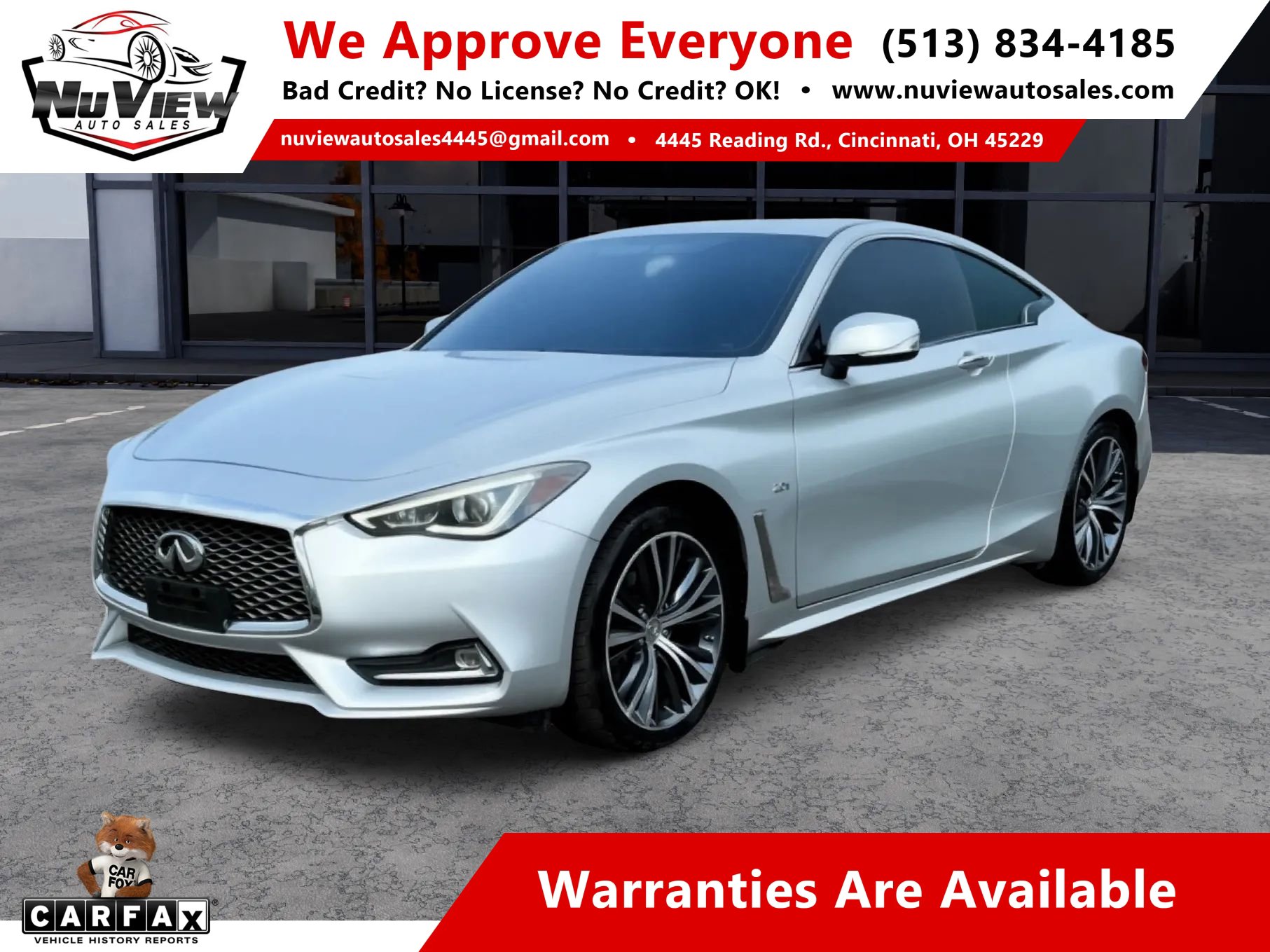 Used 2018 INFINITI Q60 2.0t w/ Moonroof Package RWD image 1