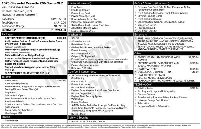 New 2025 Chevrolet Corvette Z06 w/ Battery Protection Package image 26