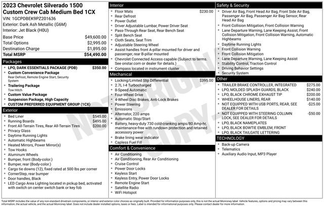 Used 2023 Chevrolet Silverado 1500 Custom w/ LPO, Dark Essentials Package image 22