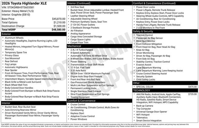 Used 2026 Toyota Highlander XLE image 29