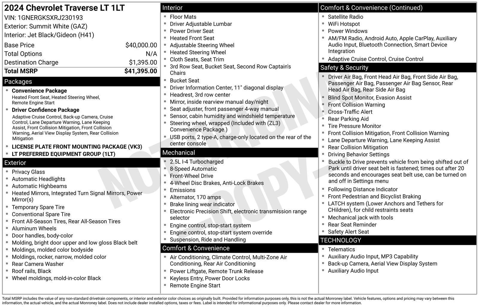 Used 2024 Chevrolet Traverse LT image 34