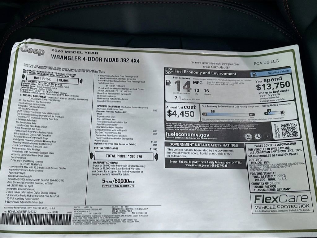 New 2026 Jeep Wrangler Unlimited Rubicon 392 image 21