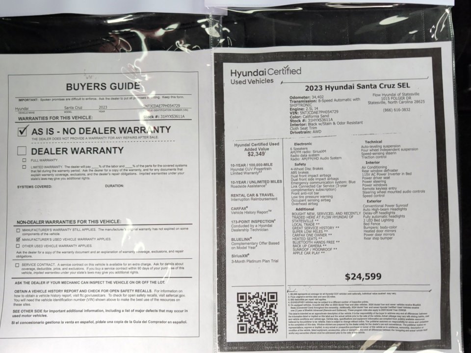 Used 2023 Hyundai Santa Cruz SEL w/ Activity Package image 33