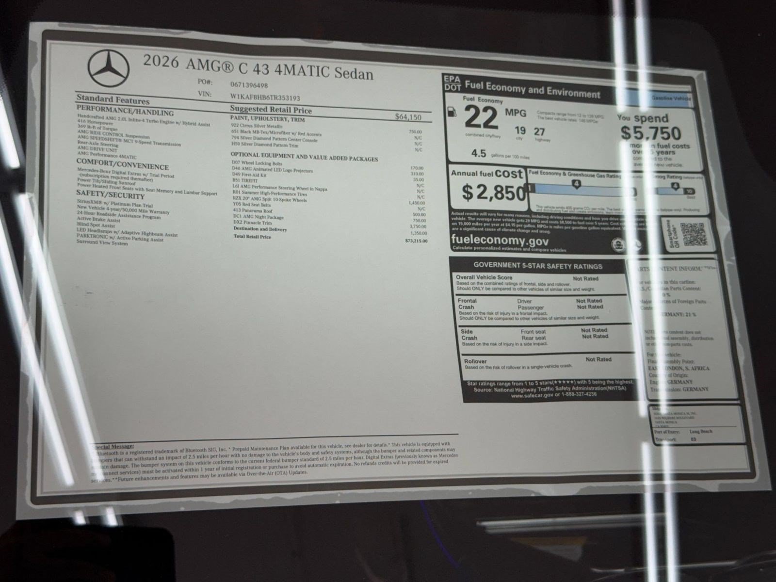 New 2026 Mercedes-Benz C 43 AMG 4MATIC Sedan image 33
