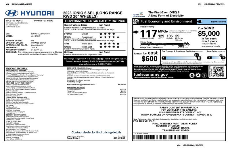 Used 2023 Hyundai Ioniq 6 SEL image 31