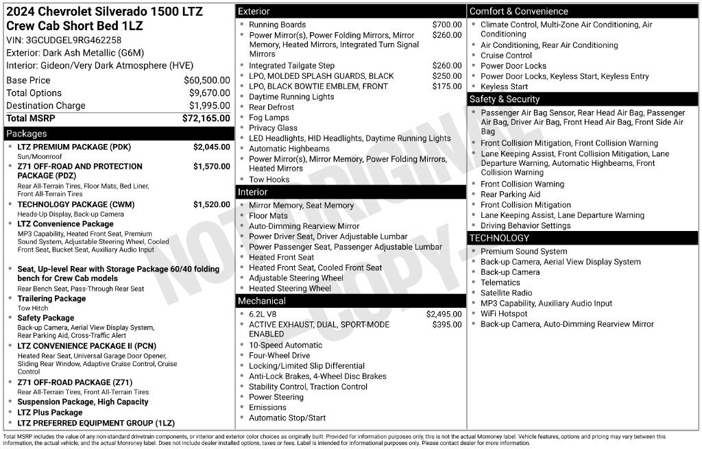 Used 2024 Chevrolet Silverado 1500 LTZ w/ LTZ Premium Package AWD/4WD image 19