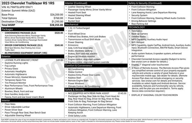Used 2023 Chevrolet TrailBlazer RS w/ Convenience Package FWD image 19