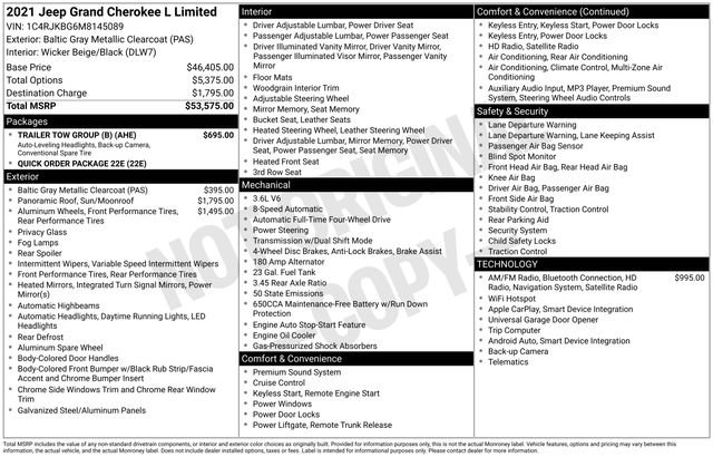 Used 2021 Jeep Grand Cherokee L Limited w/ Trailer Tow Group (B) image 48