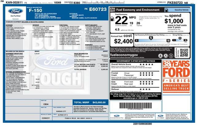 Used 2015 Ford F150 XLT w/ Equipment Group 302A Luxury image 26