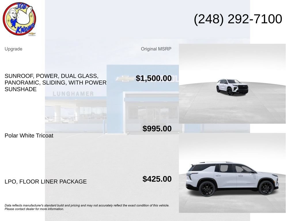 New 2026 Chevrolet Traverse RS w/ LPO, Floor Liner Package AWD/4WD image 5
