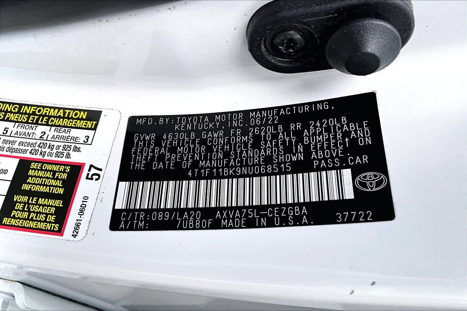 Certified 2022 Toyota Camry XLE AWD/4WD image 34