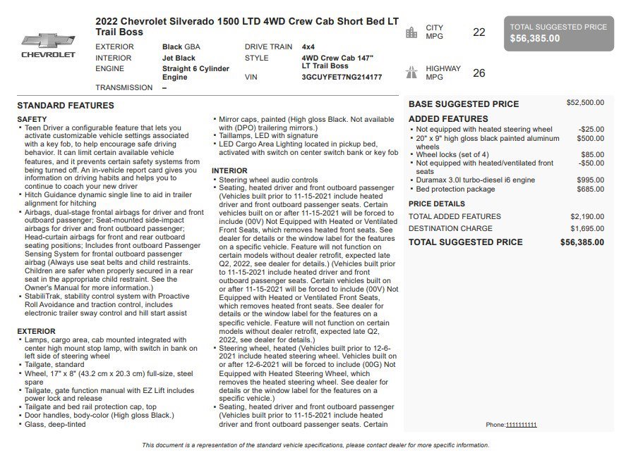 Certified 2022 Chevrolet Silverado 1500 LT Trail Boss w/ Bed Protection Package AWD/4WD image 33