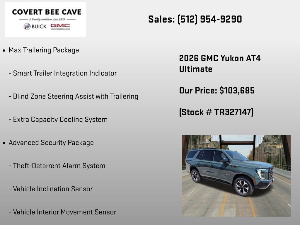 New 2026 GMC Yukon AT4 Ultimate w/ LPO, Floor Liner Package AWD/4WD image 36
