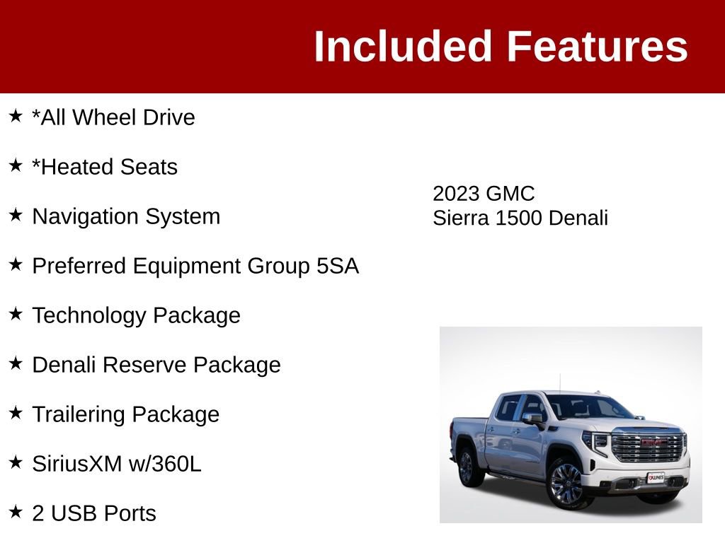 Used 2023 GMC Sierra 1500 Denali w/ Denali Reserve Package AWD/4WD image 3
