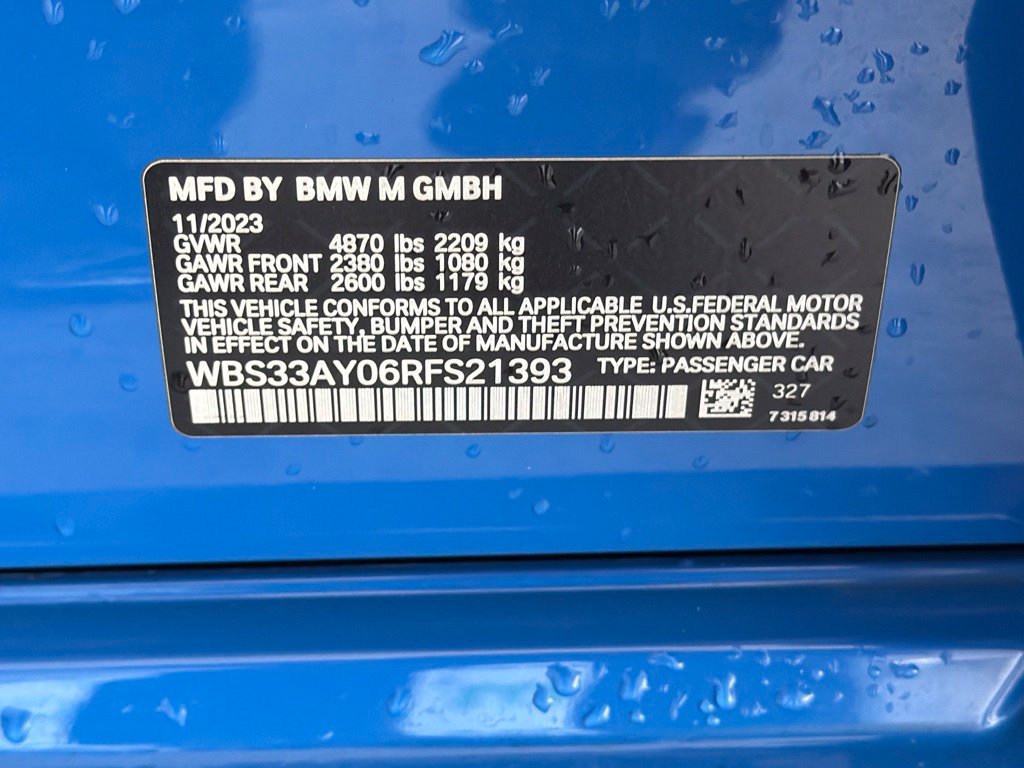 Used 2024 BMW M3 Competition w/ Executive Package RWD image 48