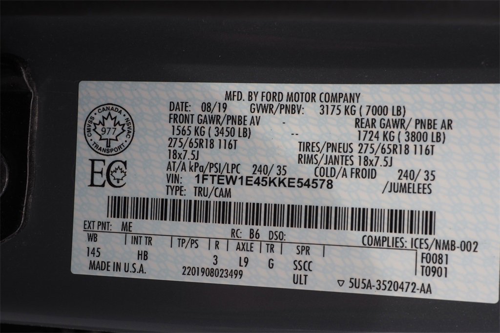 Used 2019 Ford F150 Lariat w/ Equipment Group 502A Luxury image 31