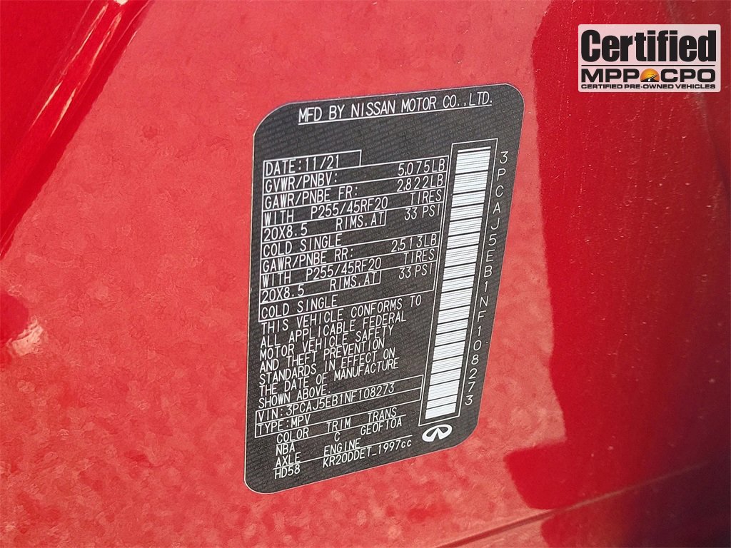 Used 2022 INFINITI QX50 Sensory image 28