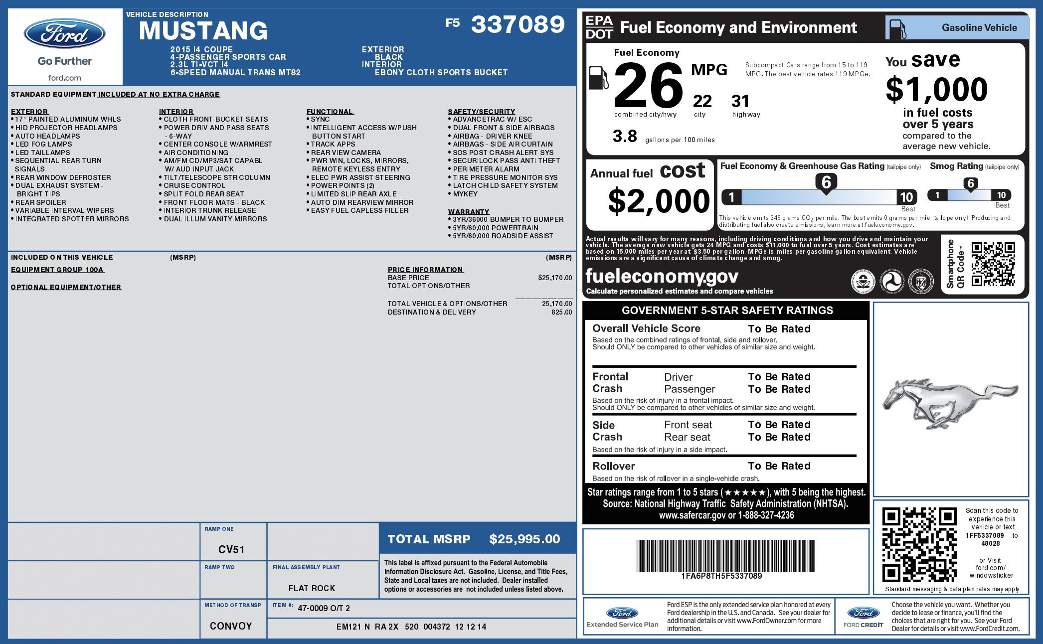 Used 2015 Ford Mustang Coupe image 2