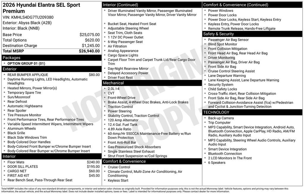 New 2026 Hyundai Elantra SEL Sport Premium FWD image 5