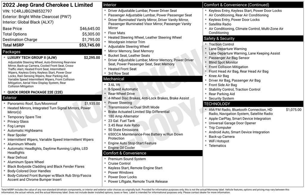 Used 2022 Jeep Grand Cherokee L Limited w/ Luxury Tech Group II RWD image 27