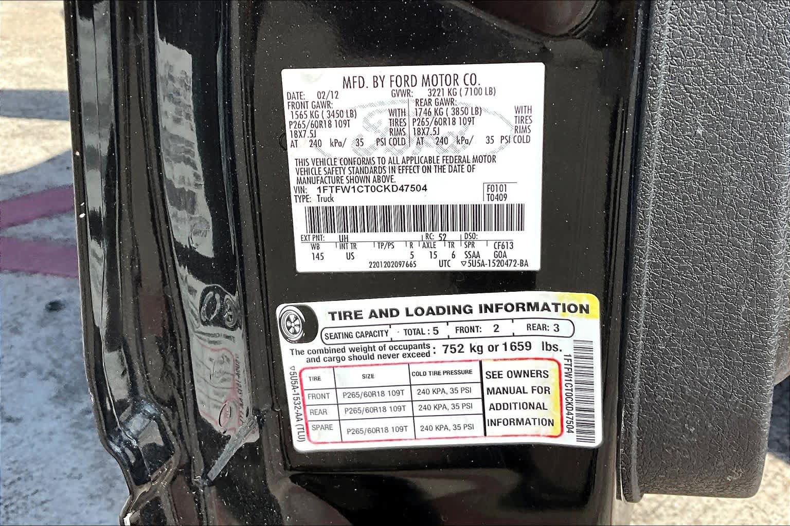 Used 2012 Ford F150 XLT w/ XLT Chrome Pkg RWD image 33