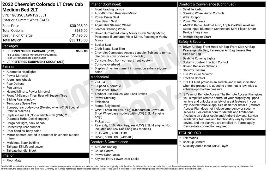 Used 2022 Chevrolet Colorado LT w/ LT Convenience Package image 6