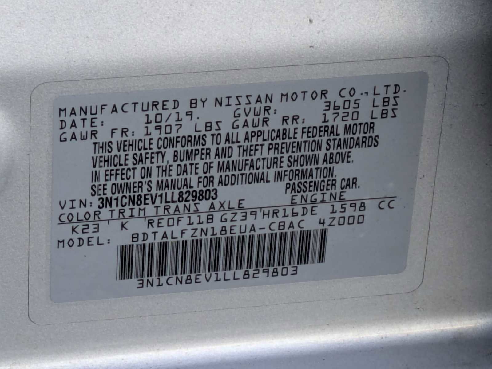 Used 2020 Nissan Versa SV image 30