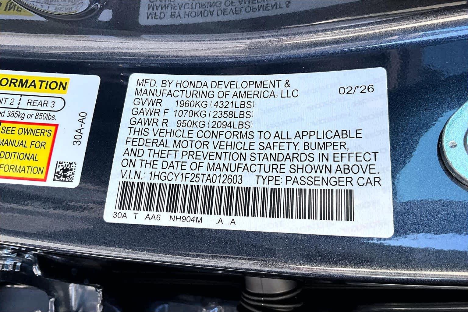 New 2026 Honda Accord LX image 21