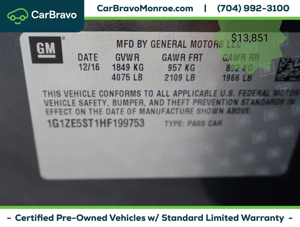 Certified 2017 Chevrolet Malibu LT FWD image 45