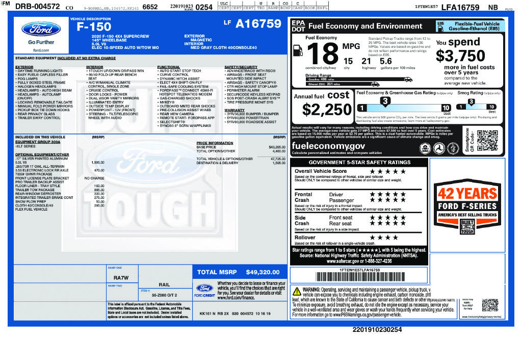 Used 2020 Ford F150 XLT w/ Trailer Tow Package AWD/4WD image 2