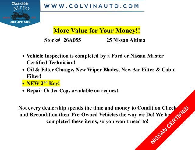Certified 2025 Nissan Altima 2.5 SV FWD image 2