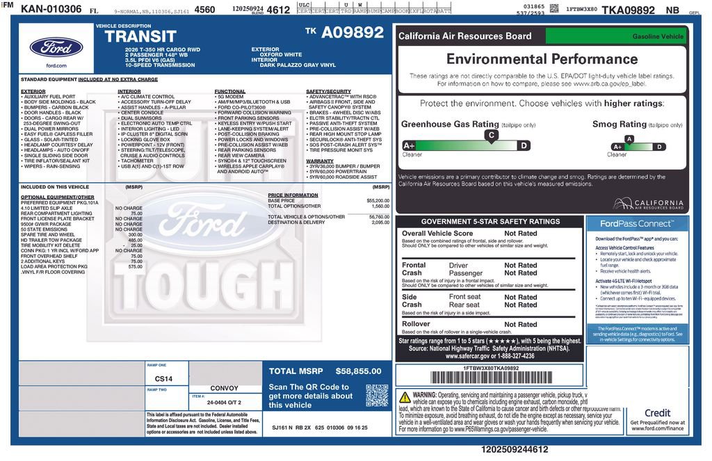 New 2026 Ford Transit 350 148 High Roof Extended w/ Load Area Protection Package image 9