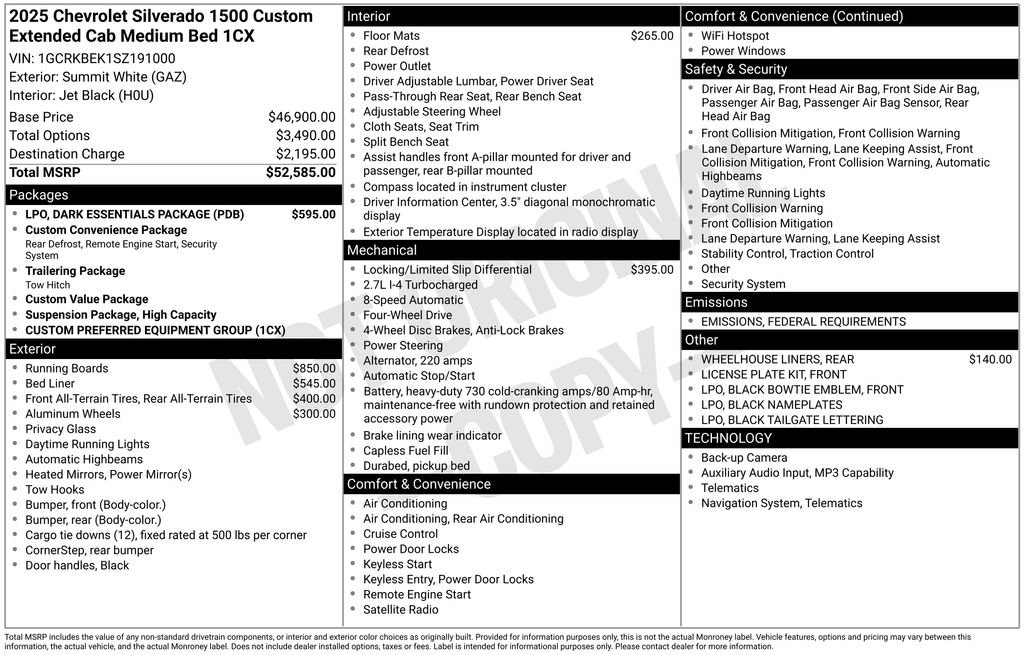 Used 2025 Chevrolet Silverado 1500 Custom w/ LPO, Dark Essentials Package image 37