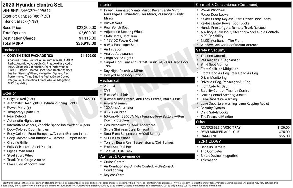 Used 2023 Hyundai Elantra SEL w/ Convenience Package image 5